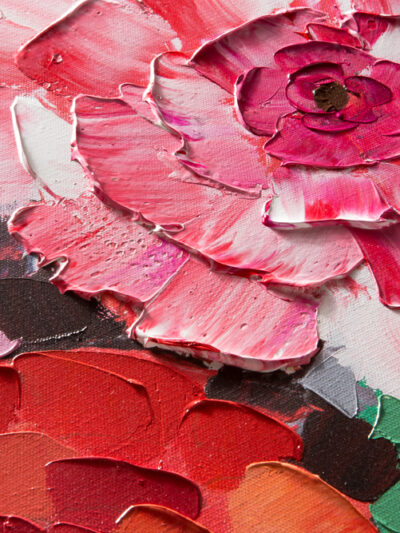 Maal "Red Flowers" 90x140cm - Image 2