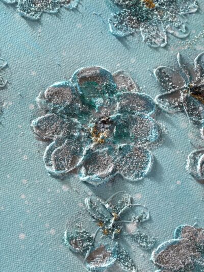 Maal "Blue Flowers" 90x120cm - Image 3