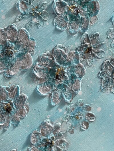 Maal "Blue Flowers" 90x120cm - Image 2