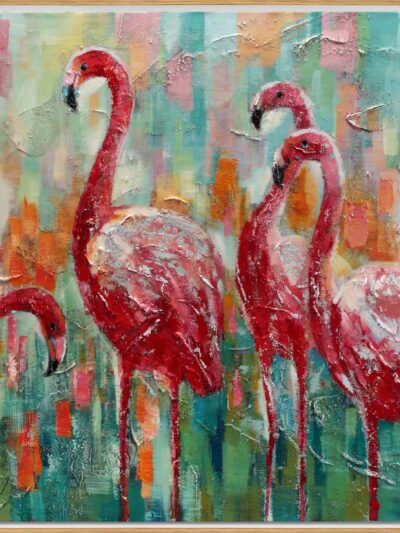 Maal "Flamingos" 90x120cm - Image 6
