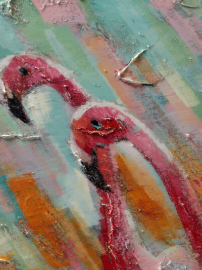 Maal "Flamingos" 90x120cm - Image 2