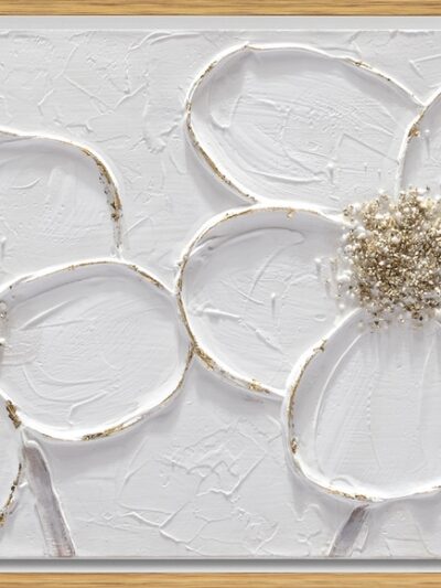 Maal "White flowers" 30x90cm - Image 5