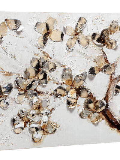 Maal "Silver flowers" 60x120cm - Image 3