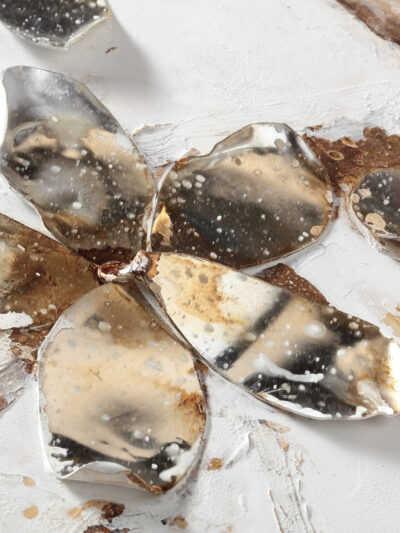 Maal "Silver flowers" 60x120cm - Image 2