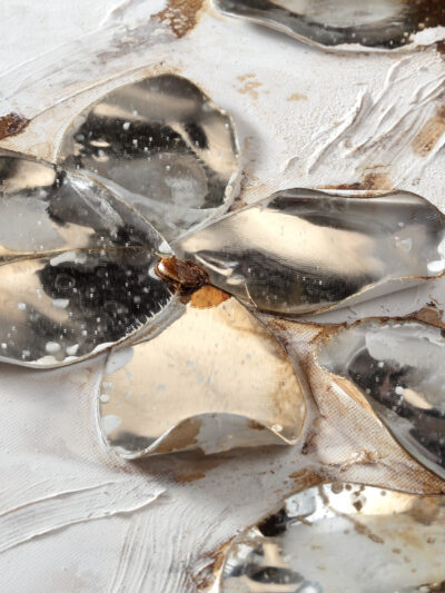 Maal "Silver flowers" 60x120cm - Image 5