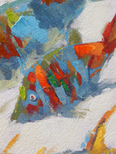 Maal "Fishes" 90x120cm - Image 2