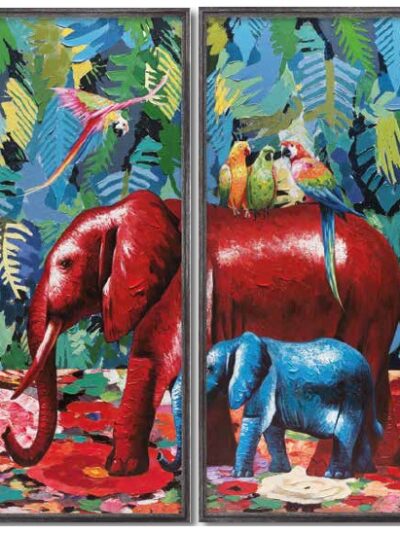 Maal "Elephants" 80x160cm (2tk) - Image 6