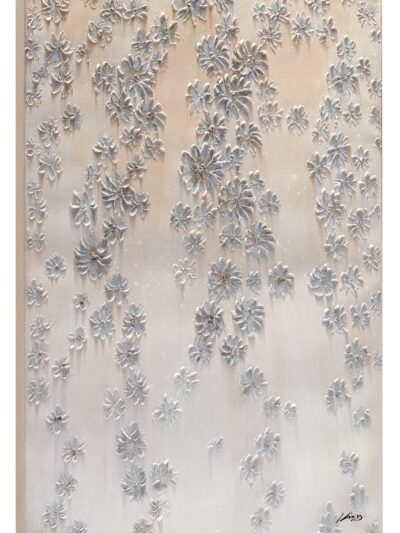 Maal "Beige flowers" 90x120cm - Image 3