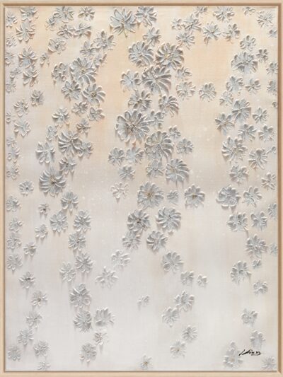Maal "Beige flowers" 90x120cm - Image 6