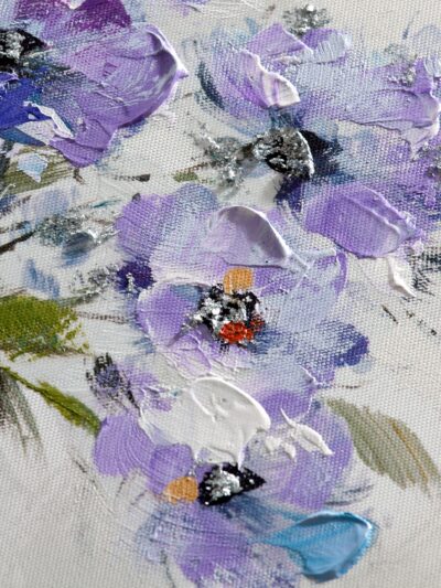 Maal "Purple flowers" 30x30cm - Image 2
