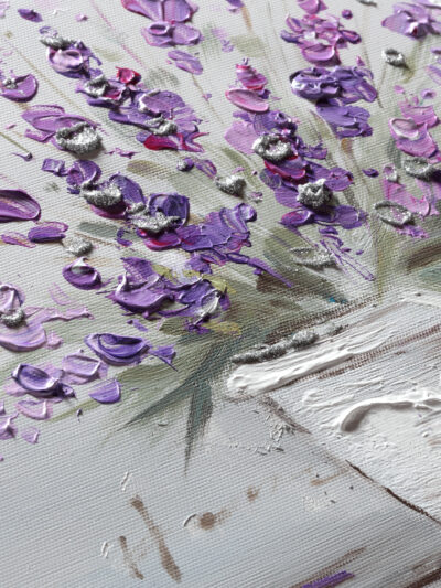 Maal "Purple flowers" 30x30cm - Image 2