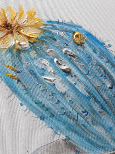 Maal "Blue cactus" 30x30cm - Image 2