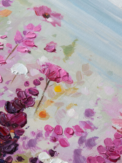 Maal "Purple flower" 30x90cm - Image 5