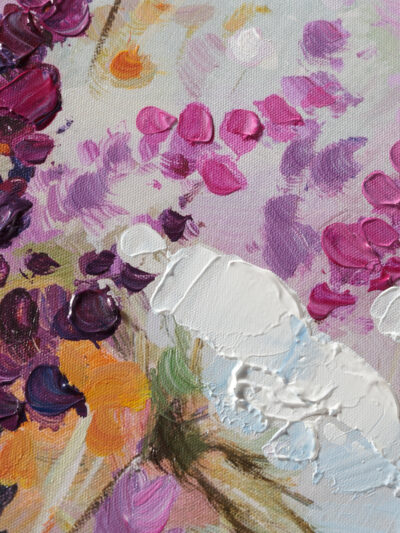 Maal "Purple flower" 30x90cm - Image 2