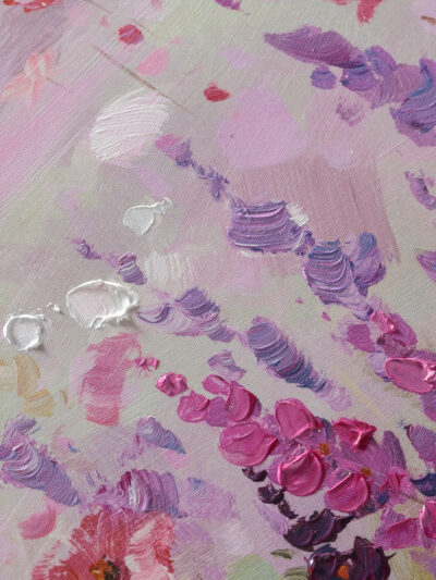 Maal "Purple flower" 30x90cm - Image 2