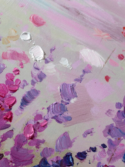 Maal "Purple flower" 30x90cm - Image 5