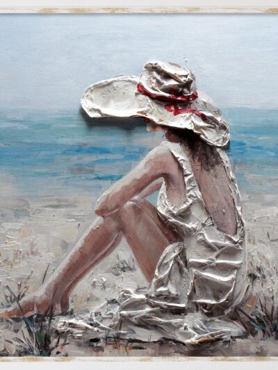 Maal "Lady in white" 80x80cm - Image 5