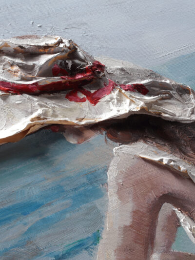 Maal "Lady in white" 80x80cm - Image 6