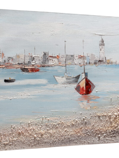 Maal "Boats on the sea" 60x120cm - Image 4