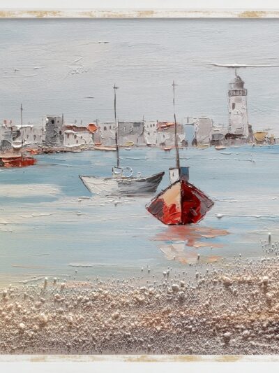 Maal "Boats on the sea" 60x120cm - Image 6