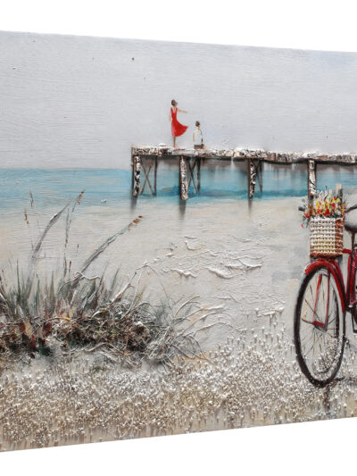 Maal "Red bicycle" 60x120cm - Image 3