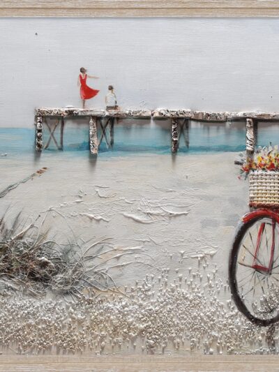 Maal "Red bicycle" 60x120cm - Image 6