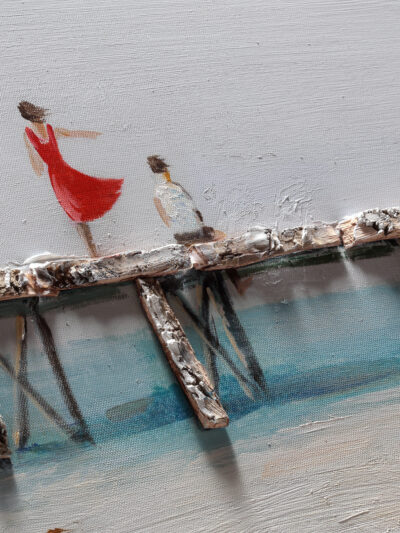 Maal "Red bicycle" 60x120cm - Image 5