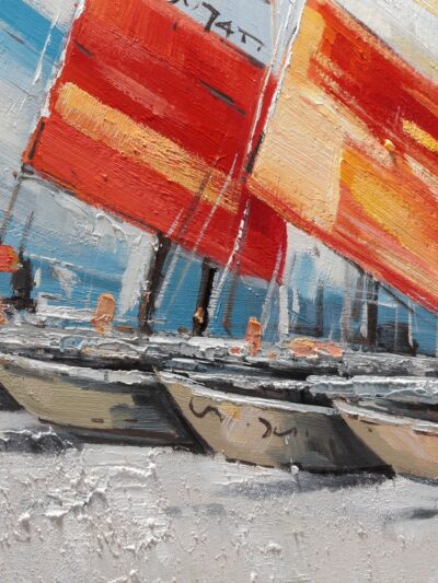 Maal "Sailboats" 90x120cm - Image 2