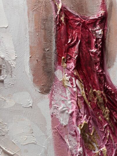 Maal "Lady in red" 80x160cm - Image 2