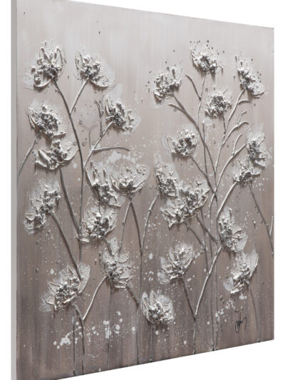 Maal "White flowers" 100x100cm - Image 3