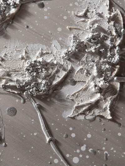 Maal "White flowers" 100x100cm - Image 2