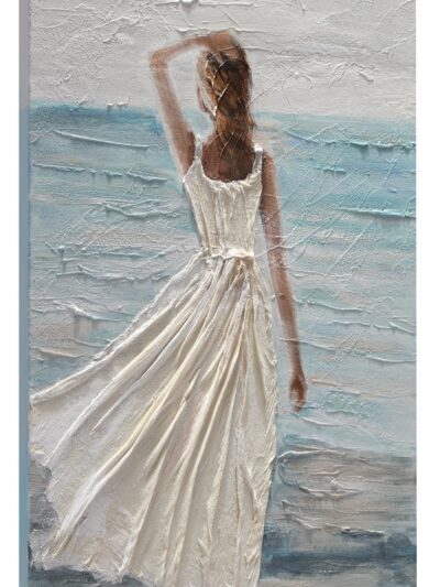 Maal "Lady in white" 60x90cm - Image 3