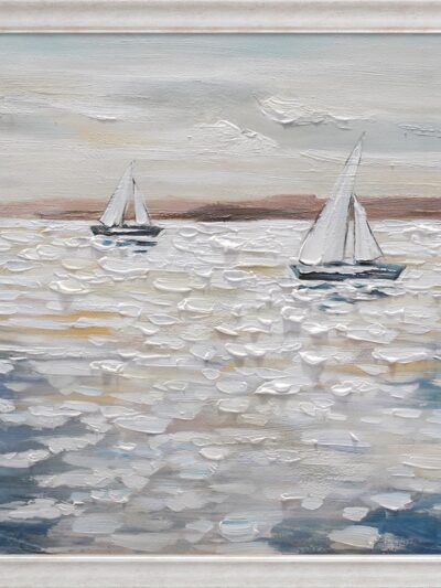 Maal "Boats on the sea" 65x150cm - Image 6
