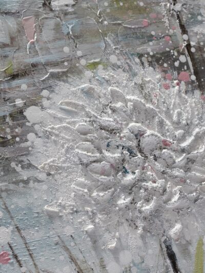 Maal "White flowers" 60x120cm - Image 5