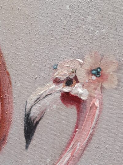 Maal "Flamingos" 80x80cm - Image 5