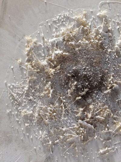 Maal "White flowers" 100x100cm - Image 2