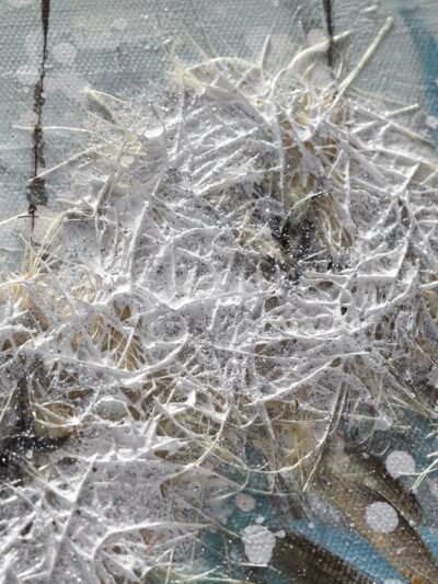 Maal "White flowers" 30x90cm - Image 2