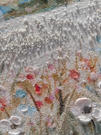 Maal "Whit landscape" 30x90cm - Image 2