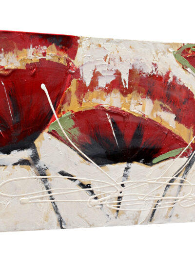 Maal "Red flowers" 30x90cm - Image 3