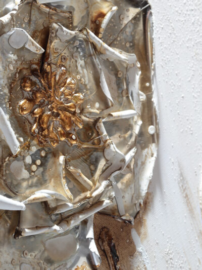 Maal "White flowers" 30x90cm - Image 5