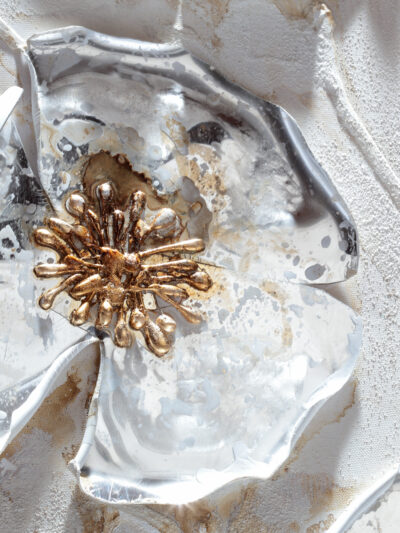 Maal "Silver flower" 30x90cm - Image 5