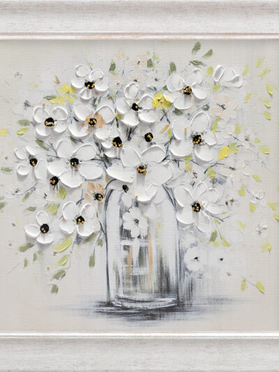 Maal "White flowers" 30x30cm - Image 4