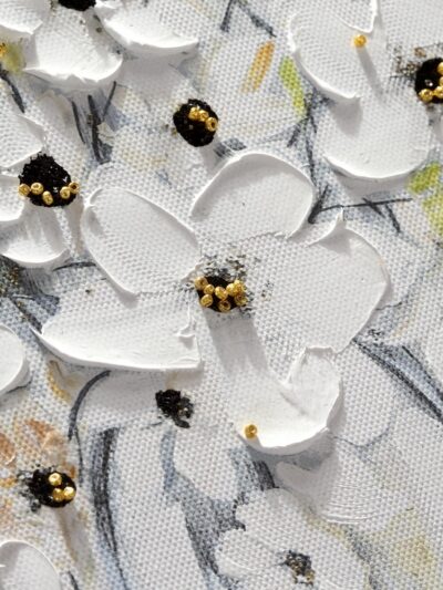 Maal "White flowers" 30x30cm - Image 2