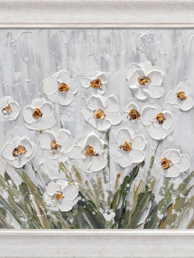 Maal "White flowers" 30x30cm - Image 6