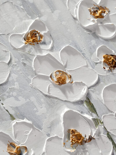 Maal "White flowers" 30x30cm - Image 2