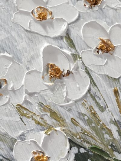 Maal "White flowers" 30x30cm - Image 5