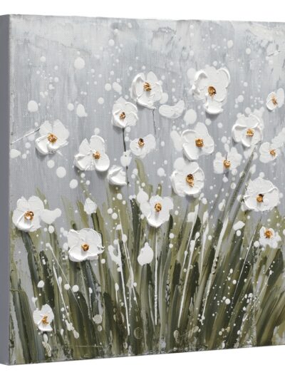 Maal "White flowers" 30x30cm - Image 3