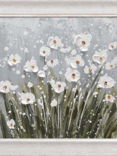Maal "White flowers" 30x30cm - Image 5