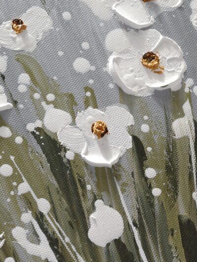 Maal "White flowers" 30x30cm - Image 2