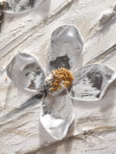 Maal "White flowers" 30x90cm - Image 5